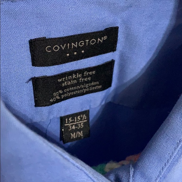 Covington Blue Dress Shirt- wrinkle/stain resist. - Picture 3 of 5